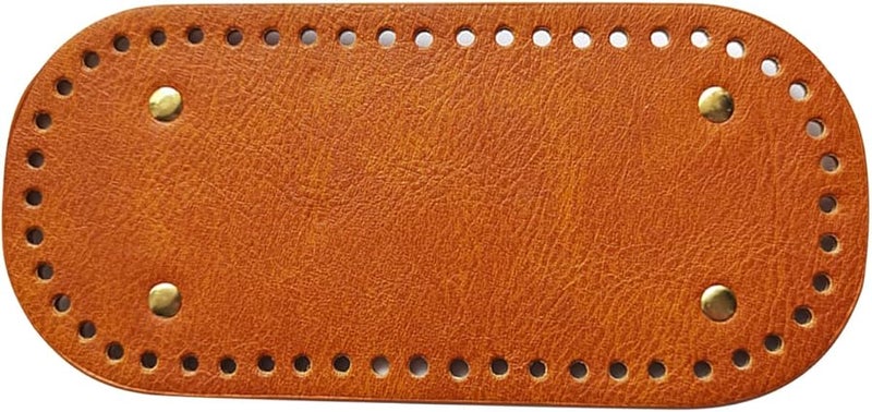 Jweemax PU Leather Handbag Bottom Base Shaper Pad Insert Natural Texture Yellow Brown 10x22cm - Image 3